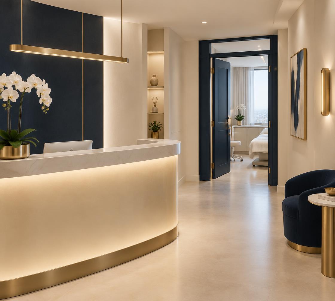 Interior elegante de clínica de estética